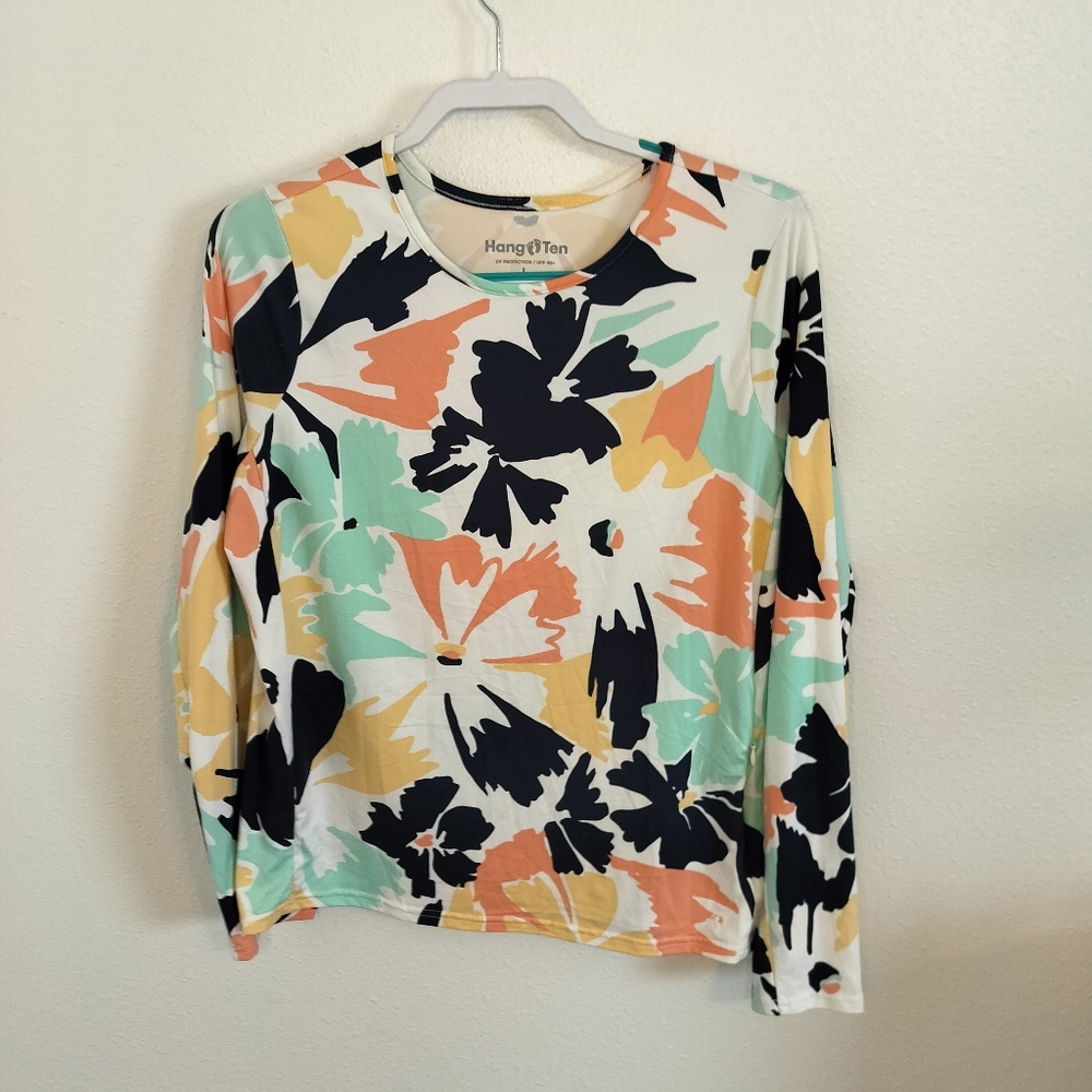 Hang Ten Womens‎ Sunray Long Sleeve Sun Tee Size L Beach Resort Resort Wear
